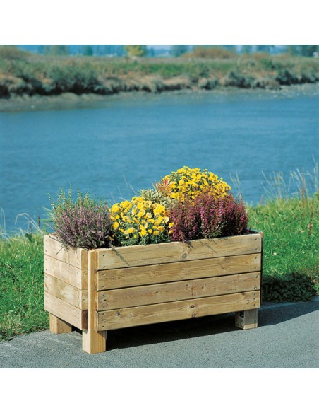 bloembak in horizontale planken-Advance Greenshop