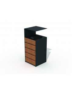 Tygo afvalbak met horizontale planken - Advance Greenshop