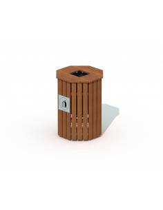 Poubelle Clipo avec couvercle, modèle Padouk, à poser | Poubelle durable de 45 litres