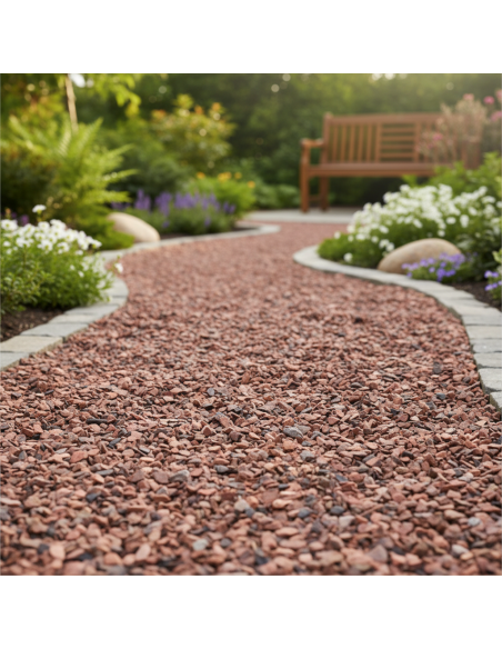 Schiste rouge dans une allée de jardin - Advance Greenshop