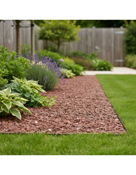 Gres rood - rode porfier in een border| Advance Greenshop