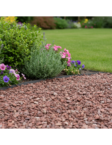 Gres rood - rode porfier in een border| Advance Greenshop