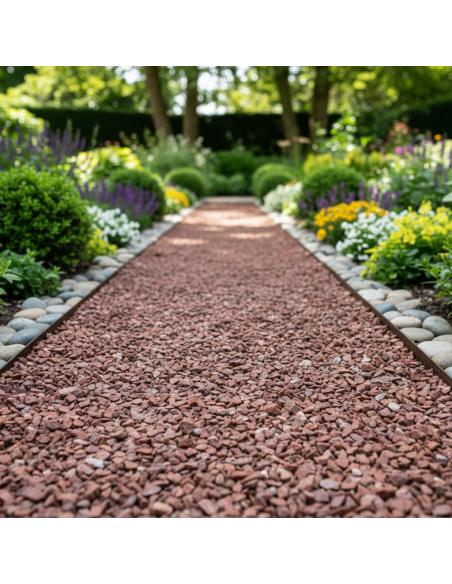 Gres rood - rode porfier op een tuinpad | Advance Greenshop