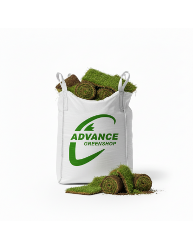 Stevige bouwafvalzak gevuld met graszoden, klaar voor professionele ophaling | Advance Greenshop