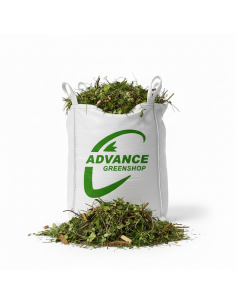Stevige bouwafvalzak gevuld met groenafval, klaar voor professionele ophaling | Advance Greenshop