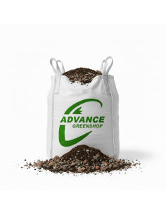 Stevige bouwafvalzak gevuld met grond en stenen, klaar voor professionele ophaling | Advance Greenshop