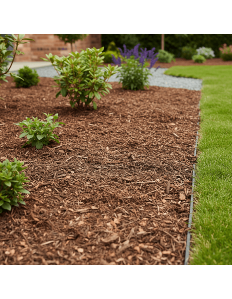 Mulch 20-40 mm in een border | Advance Greenshop