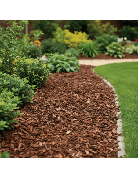 Pinus Maritima boomschors in een border | Advance Greenshop