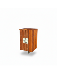 Poubelle Calipso en padouk à sceller dans le béton - Advance Greenshop 2