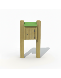 Houten brievenbus Mars – Grenen met slot en palen