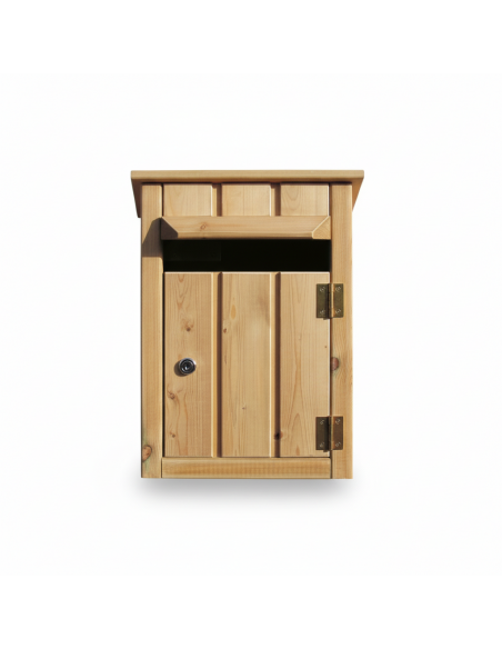 Houten brievenbus Pluto
