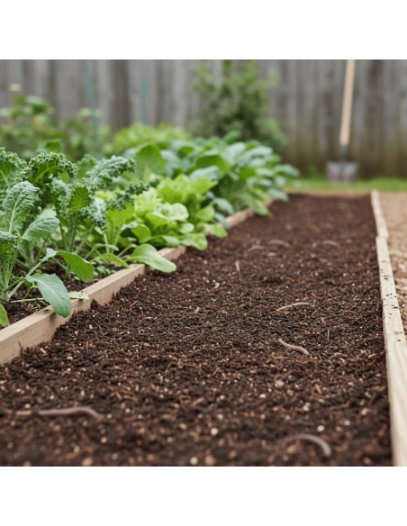 Wormencompost bodemverbeteraar  in de tuin