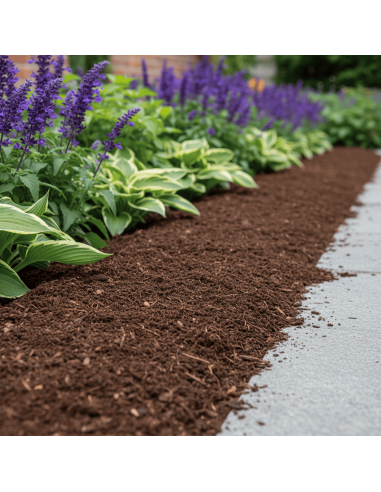 Naaldboomgrond bodemverbetering in een border | Advance Greenshop