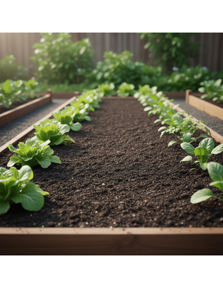 Champost / champignoncompost in een moestuin | Advance Greenshop