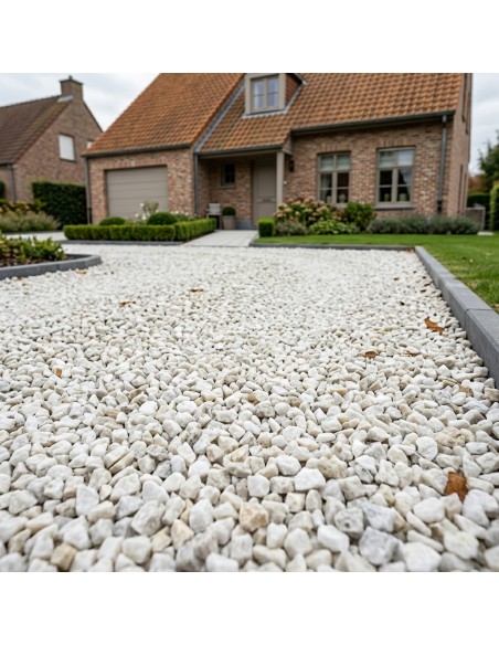 Gletsjer White gebruikt voor de aanleg van een oprit - Advance Greenshop