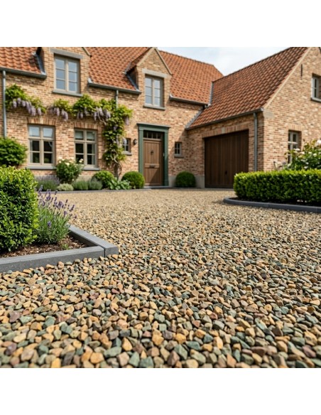 Grauwacke siergrind in een oprit - Advance Greenshop