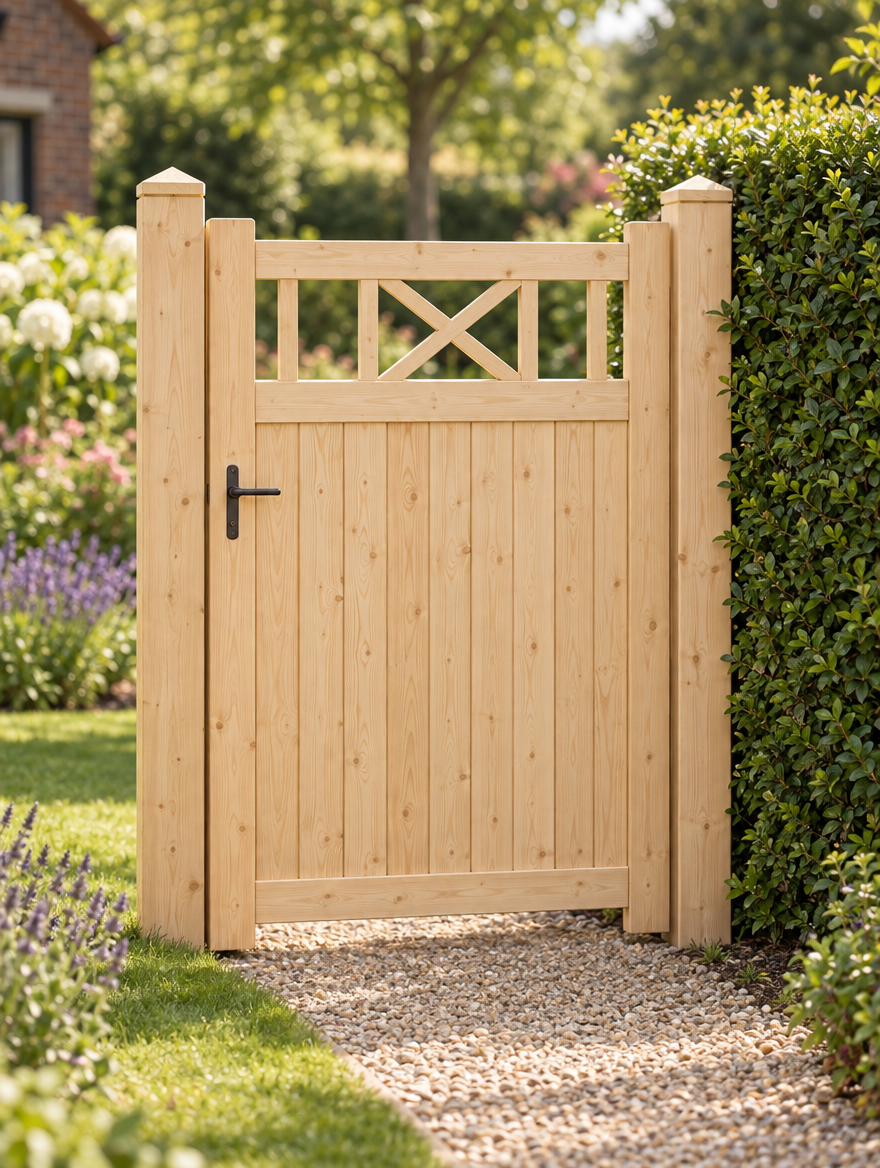 Grenen tuinpoort Royal decoratief