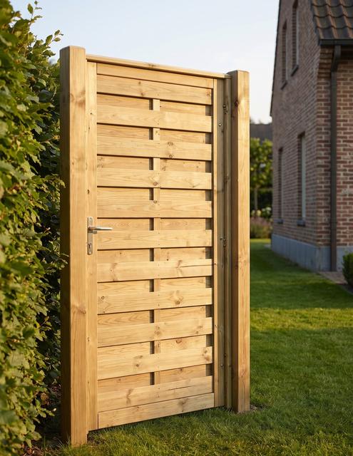 Grenen tuinpoort Reliëf