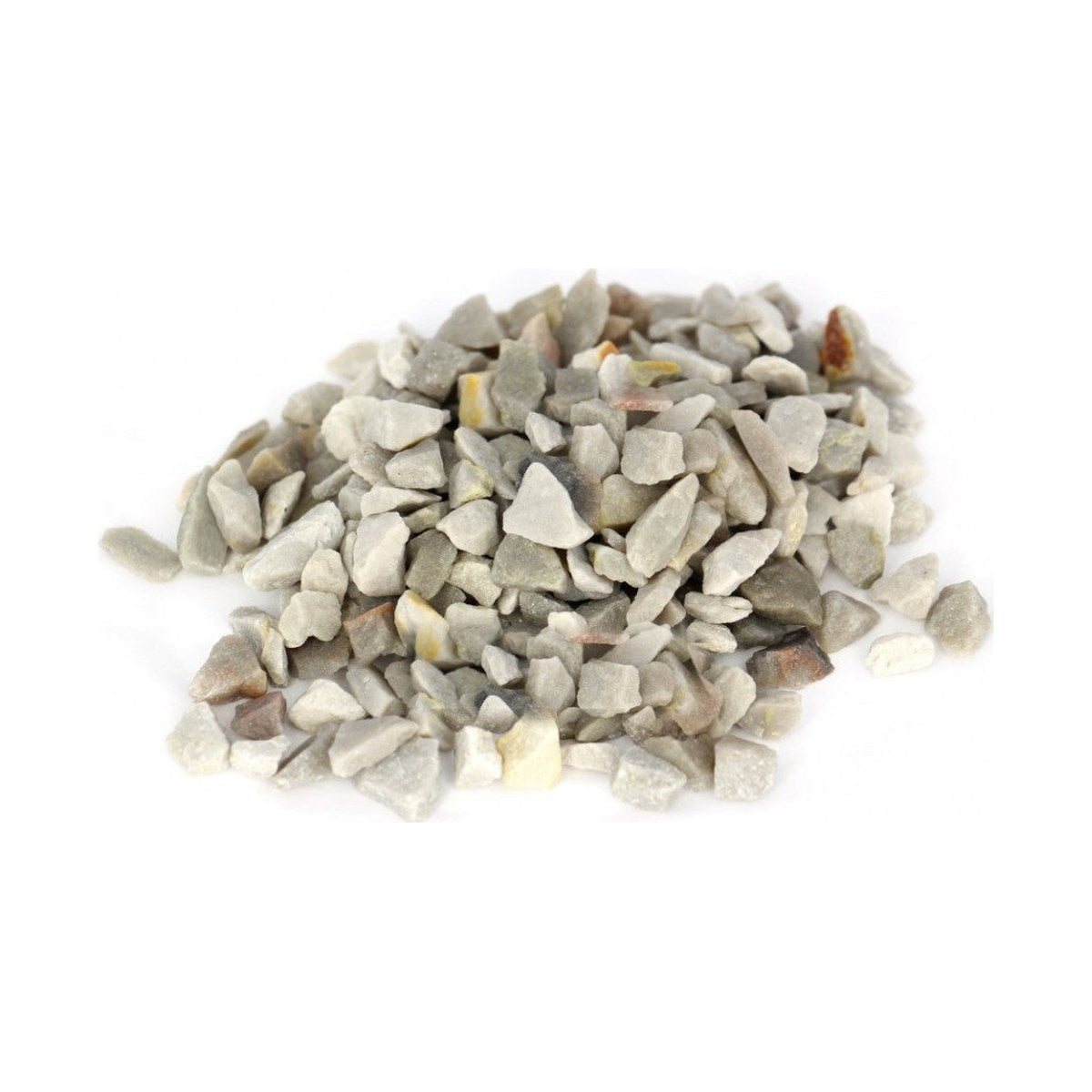 Vivendi kwarts 4/12 siergrind, close-up van de witte en grijze steentjes