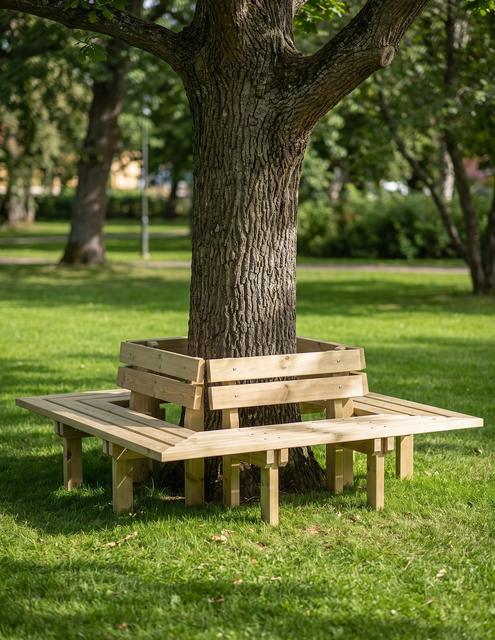 Lyon zitbank te betonneren met leuning