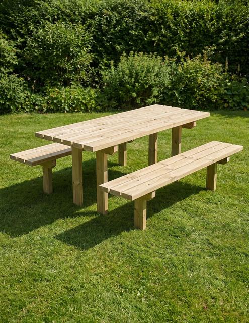 Picknicktafel hout met voet (grenen)