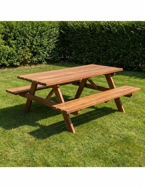 Picknicktafel houten voet (hardhout)