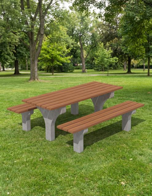 Tafel beton voet hardhout