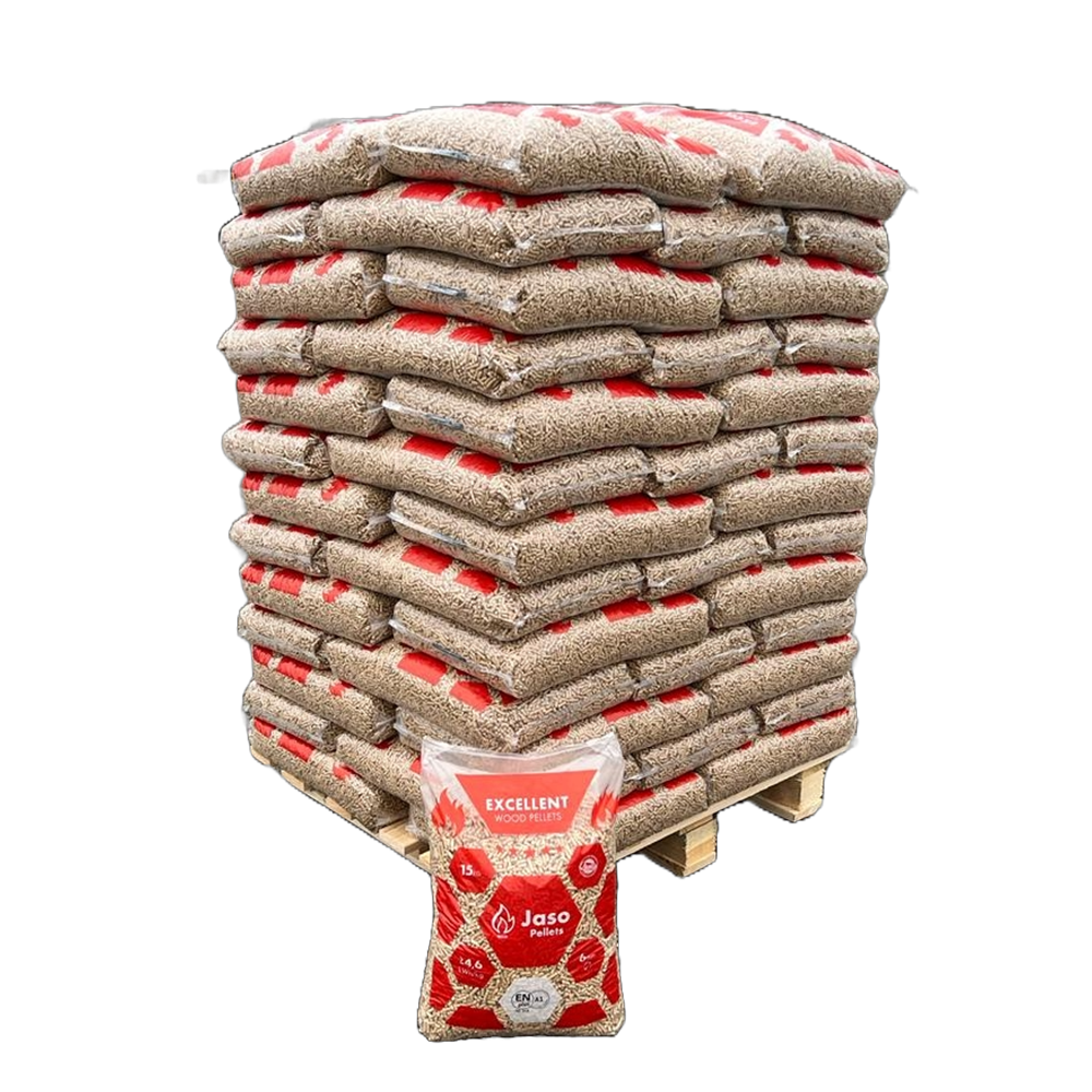 Pallet Jaso Pellets Premium Houtpellets – 1050 kg (70 zakken van 15 kg)