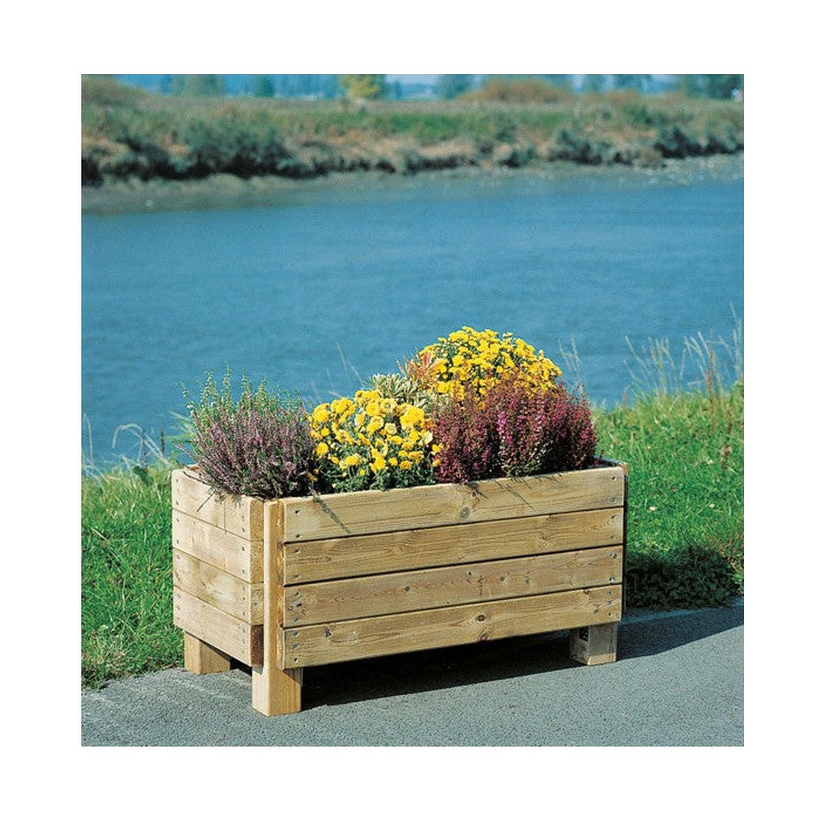 Bloembak in Horizontale Planken