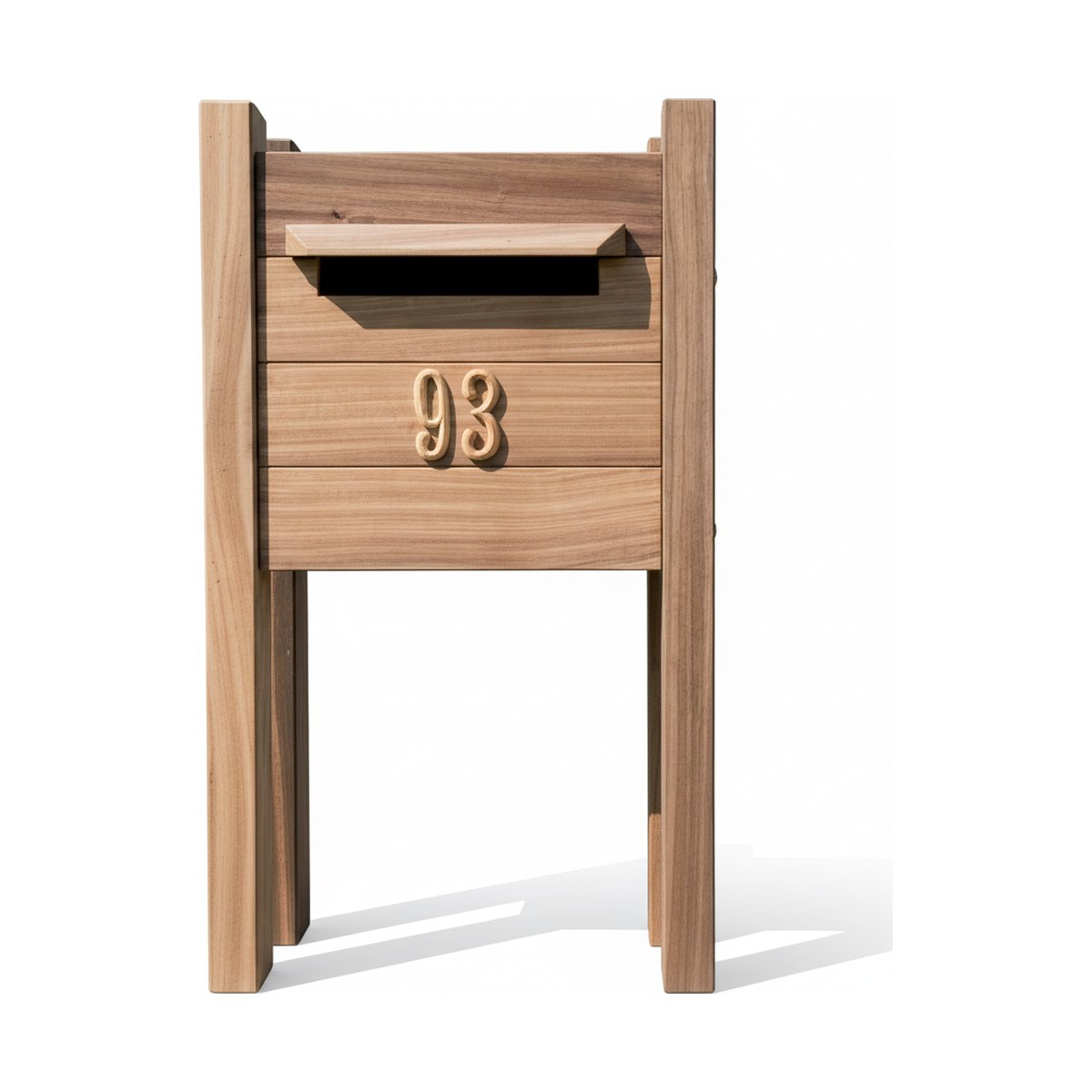 Houten brievenbus Mercurius