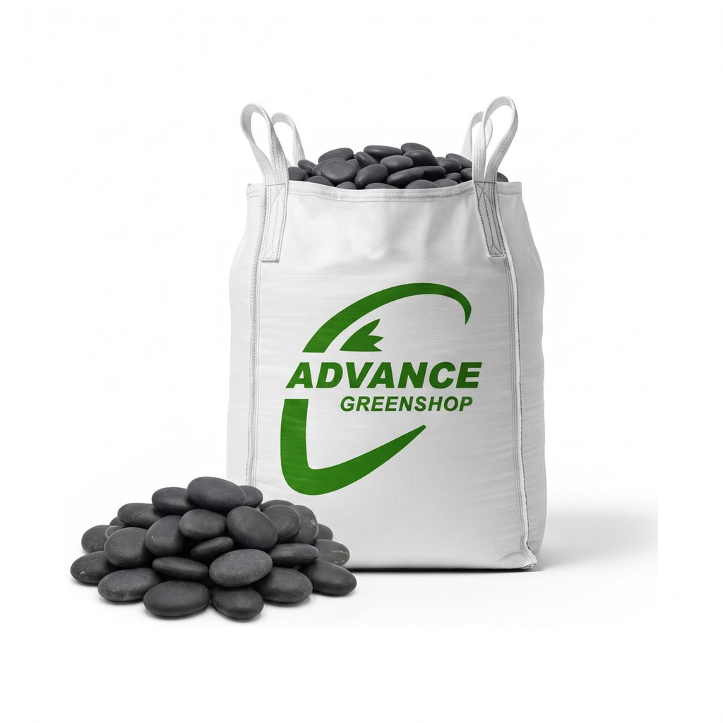 Flat Pebbles Black Sierkeien in big bag