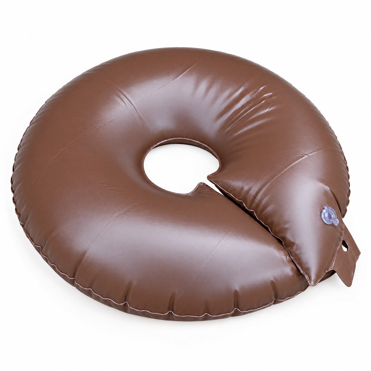 Ringvormige waterzak in bruin PVC met vulventiel