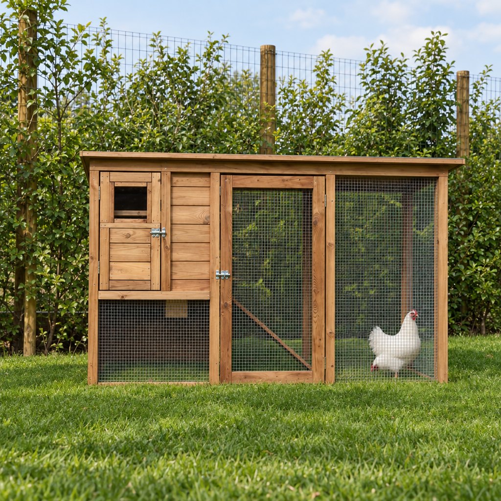 Groot Kippenhok Economy 180x72x110 cm – Geïmpregneerd Buitenhok met Ren