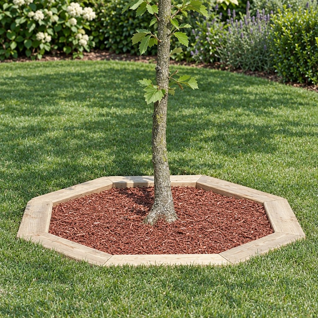 Achthoekige Houten Boomborder Ø 100 cm – Duurzame Boombak van Geïmpregneerd Grenen