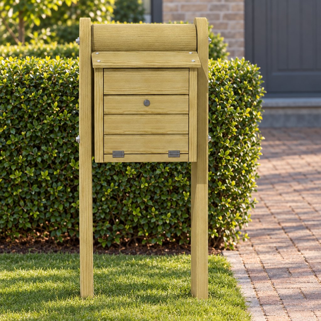 Houten brievenbus Jupiter