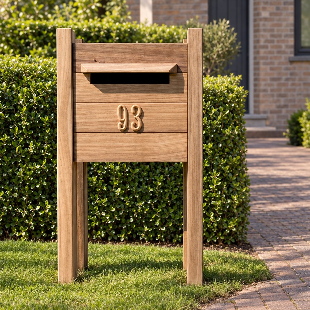 Houten brievenbus Mercurius