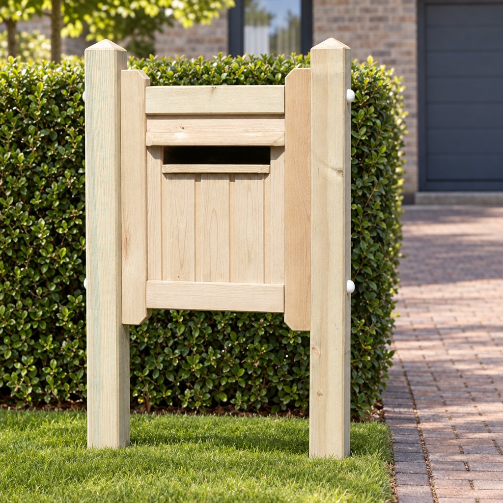 Houten brievenbus Venus