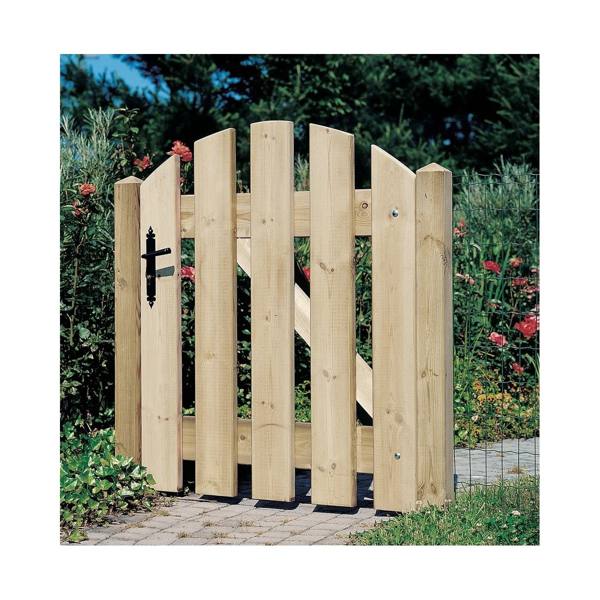 Houten tuinpoort Regenboog