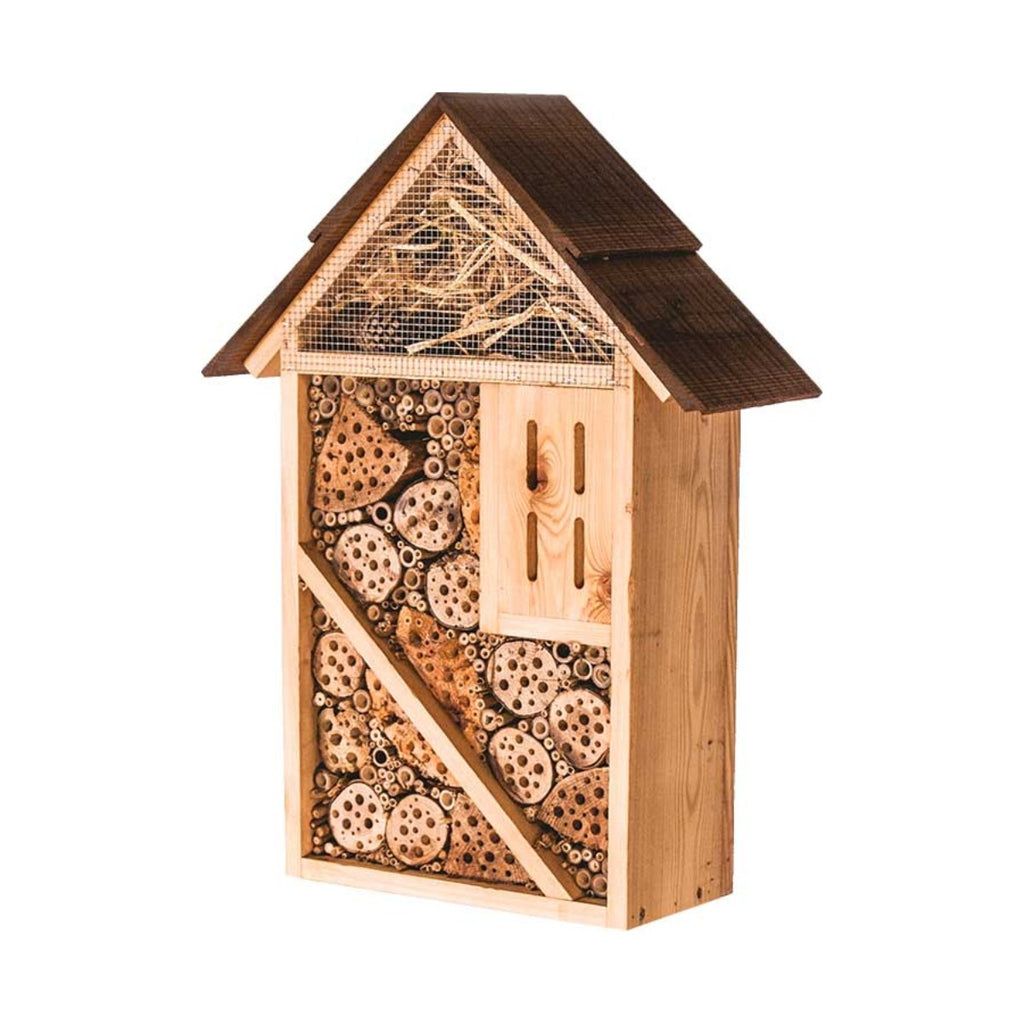 Insectenhotel staand, klein model, productfoto op witte achtergrond