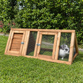 Houten Konijnenren 120x50x45 cm | Verplaatsbare Buitenren