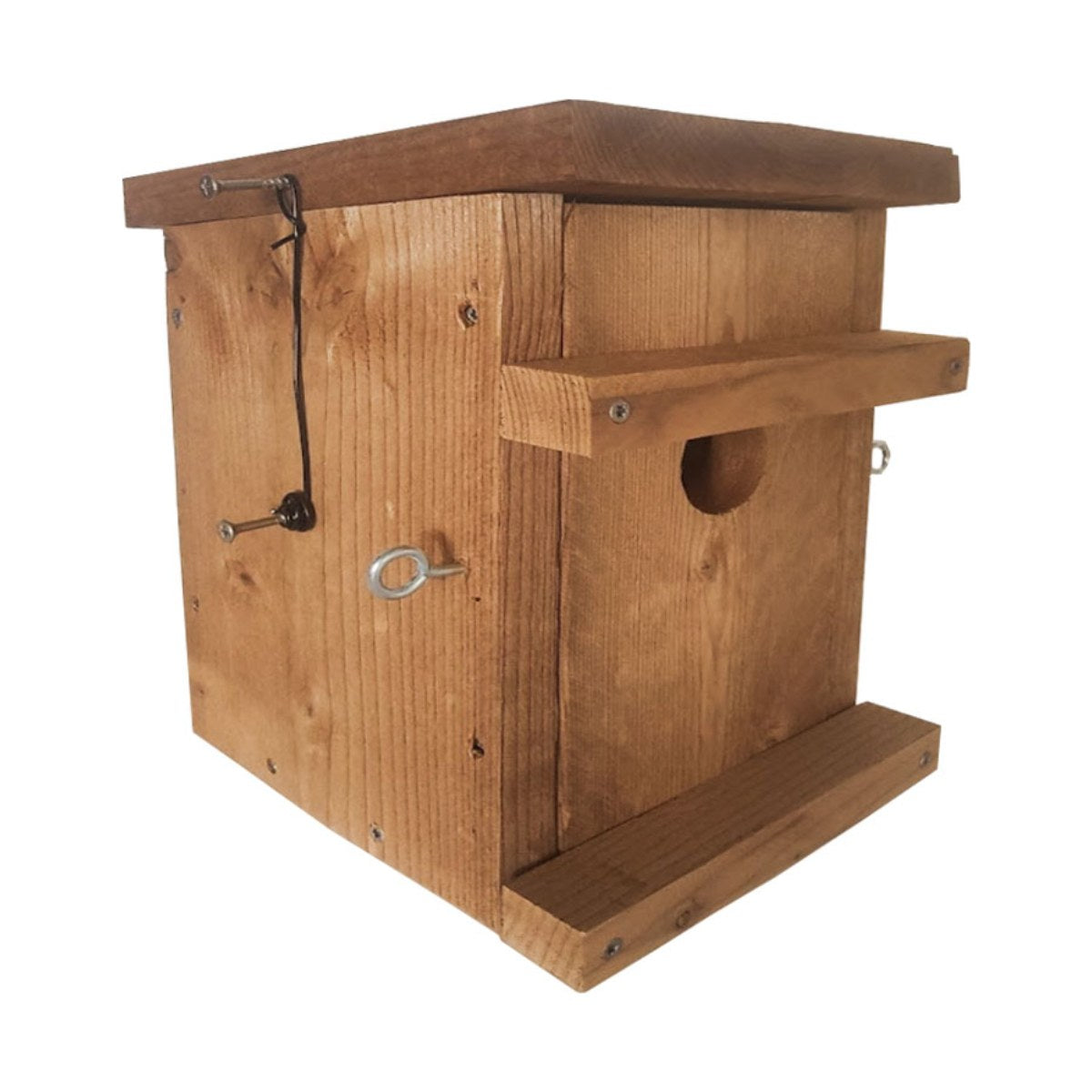 Nestkast Eikelmuis, type Natuurpunt, productfoto op witte achtergrond