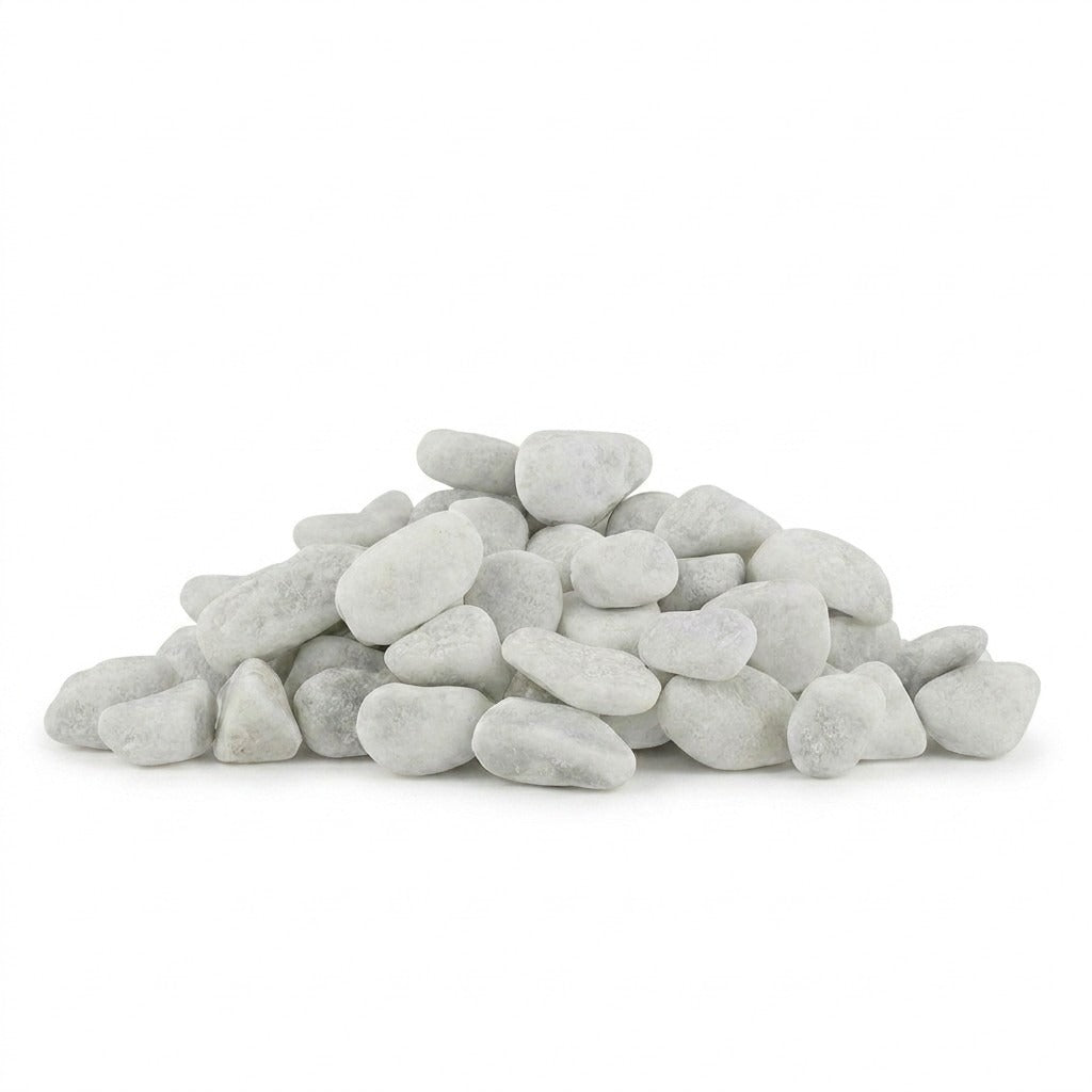 Tas de galets de marbre blanc de Carrare