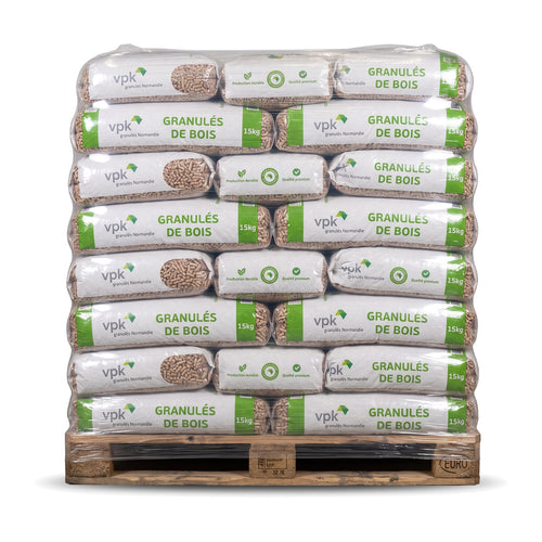 Granulés de bois DINplus A1, palette de 72 sacs