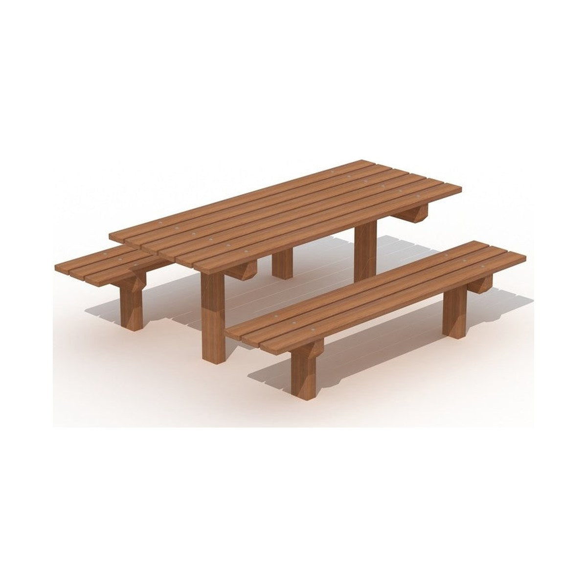 Picknicktafel houten voet (hardhout)