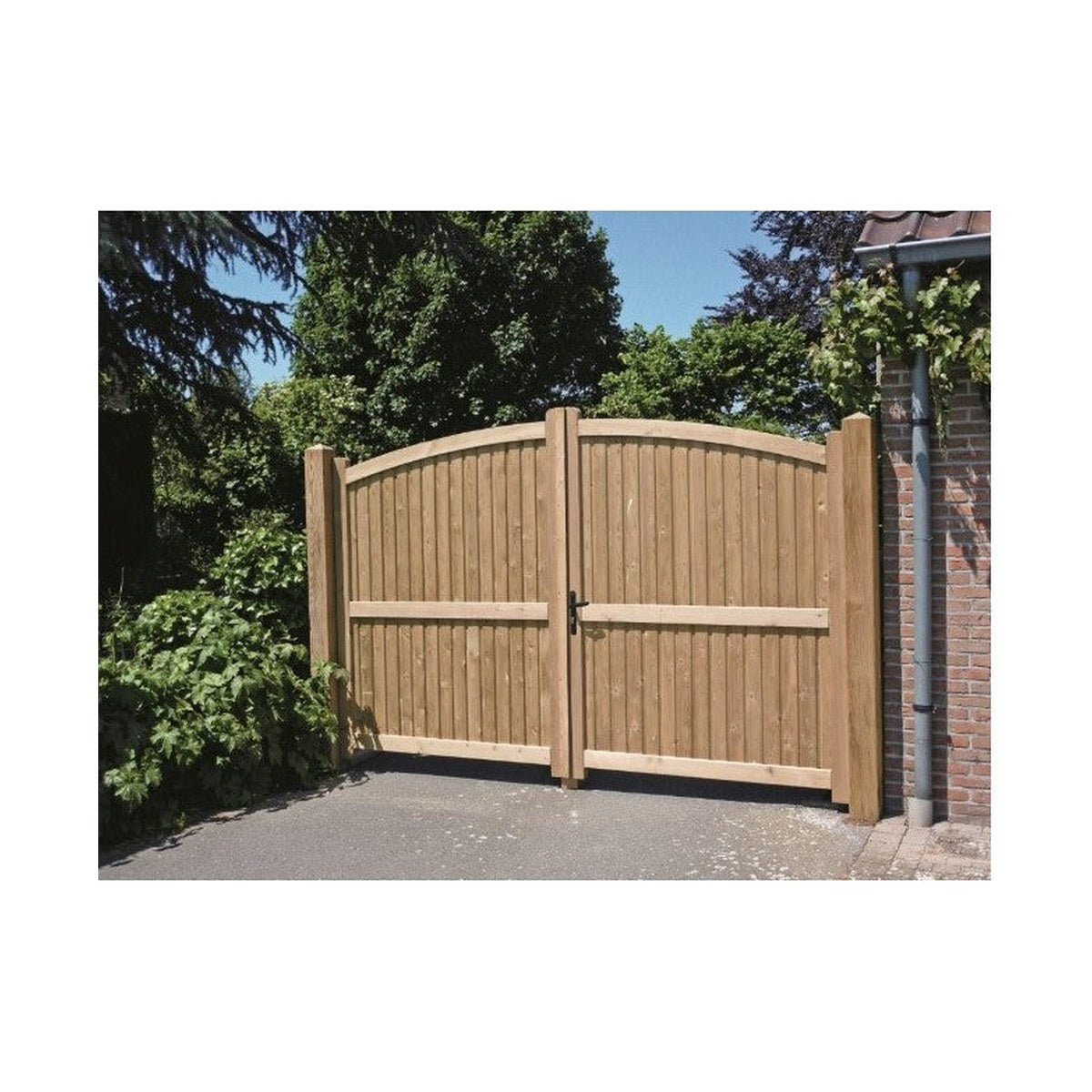 Grenen tuinpoort Royal gebogen (volle boog)