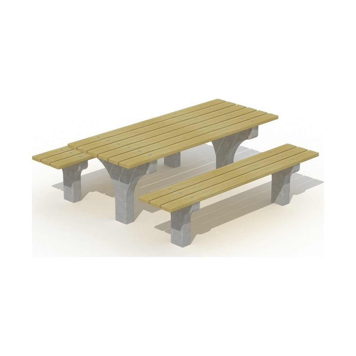 Tafel beton voet grenen