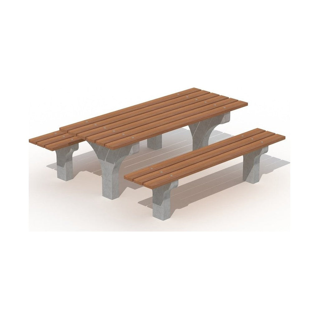 Tafel beton voet hardhout