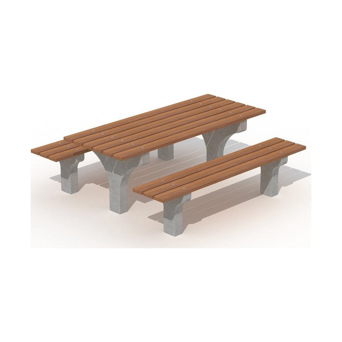 Tafel beton voet hardhout