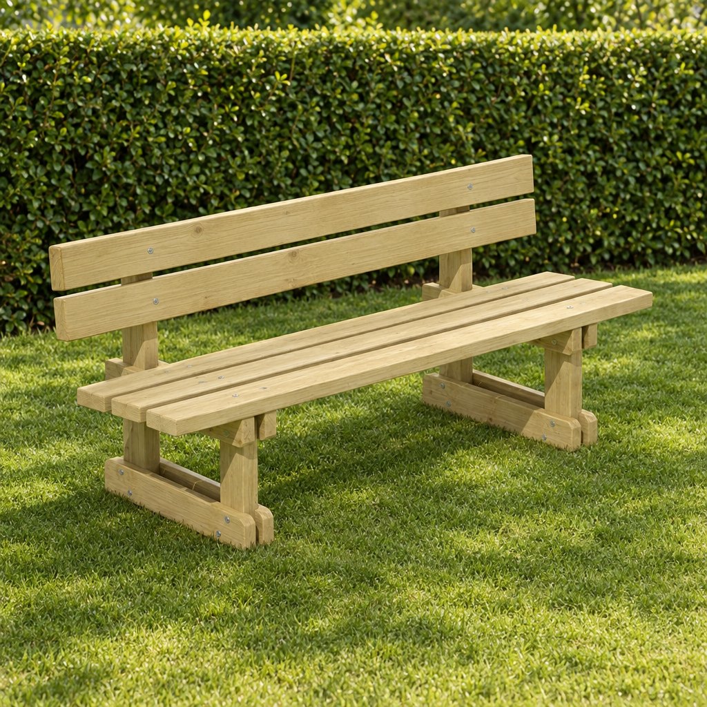 Tuinbank in grenen