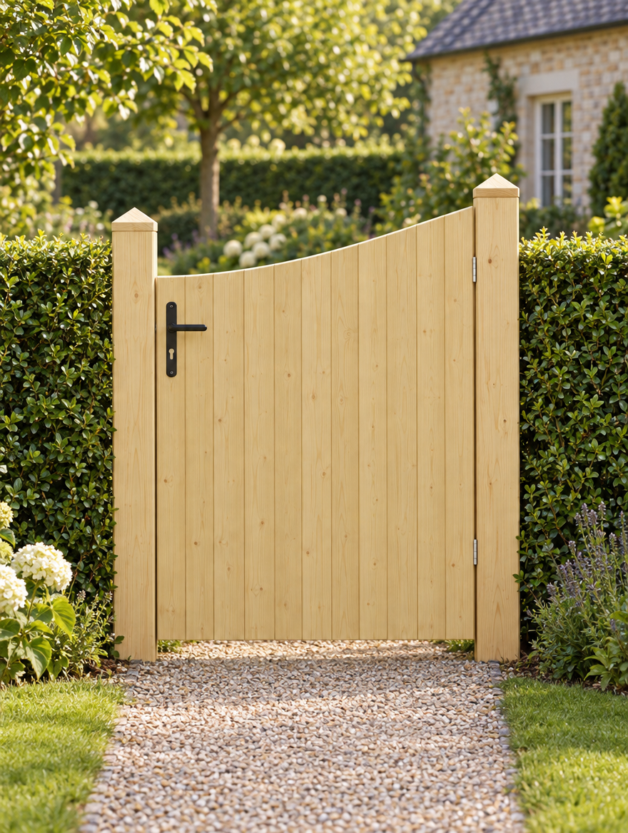 Houten tuinpoort Welkom